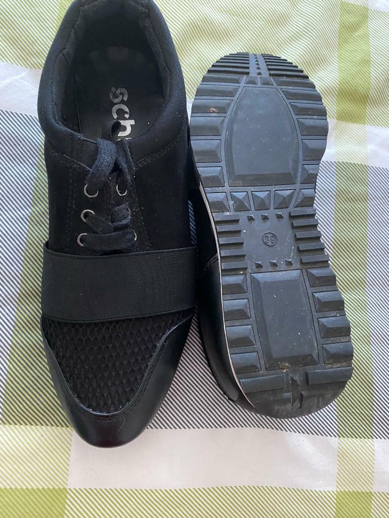 ladies black smart trainers
